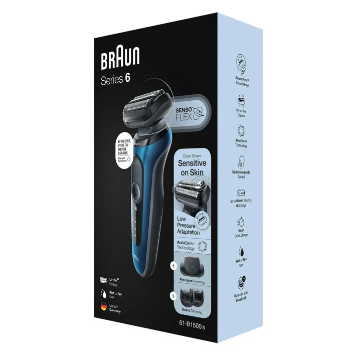 Braun S6 61-B1500S | Series 6 61-B1500s Wet & Dry shaver with travel case and 1 attachment