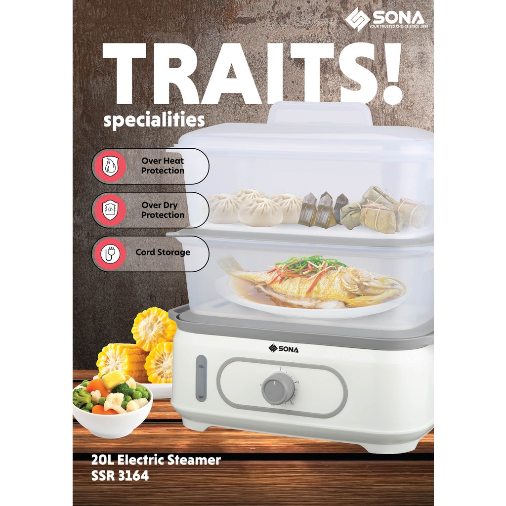 Sona SSR 3164 Electric Steamer 20L