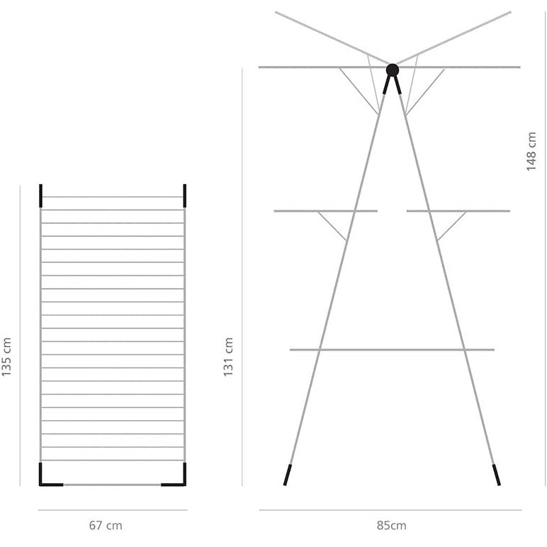 Brabantia BBT 476648 Tower Drying Rack 23m - Metallic Grey