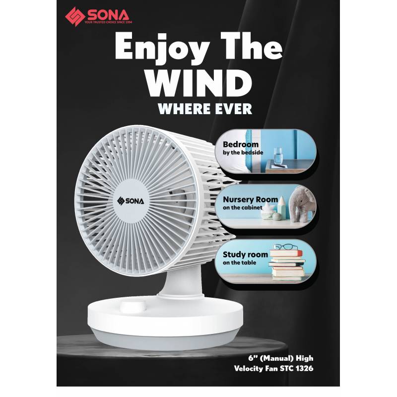 Sona STC 1326 High Velocity Fan 6 Inch