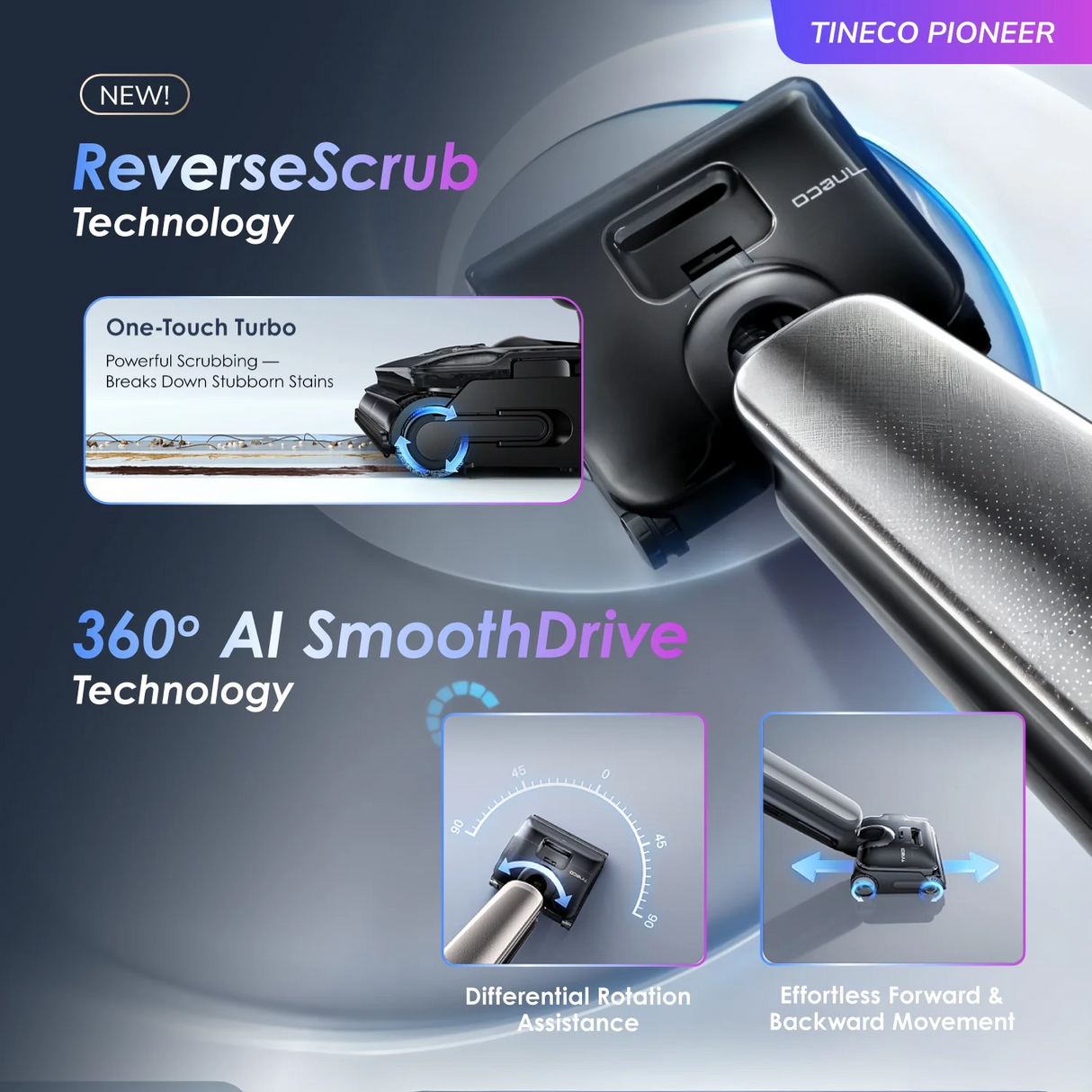 FREE 2 x Cleaning Solution - Tineco Floor One S9 Artist Steam Pro (Grey) Smart Wet & Dry Vacuum Cleaner
