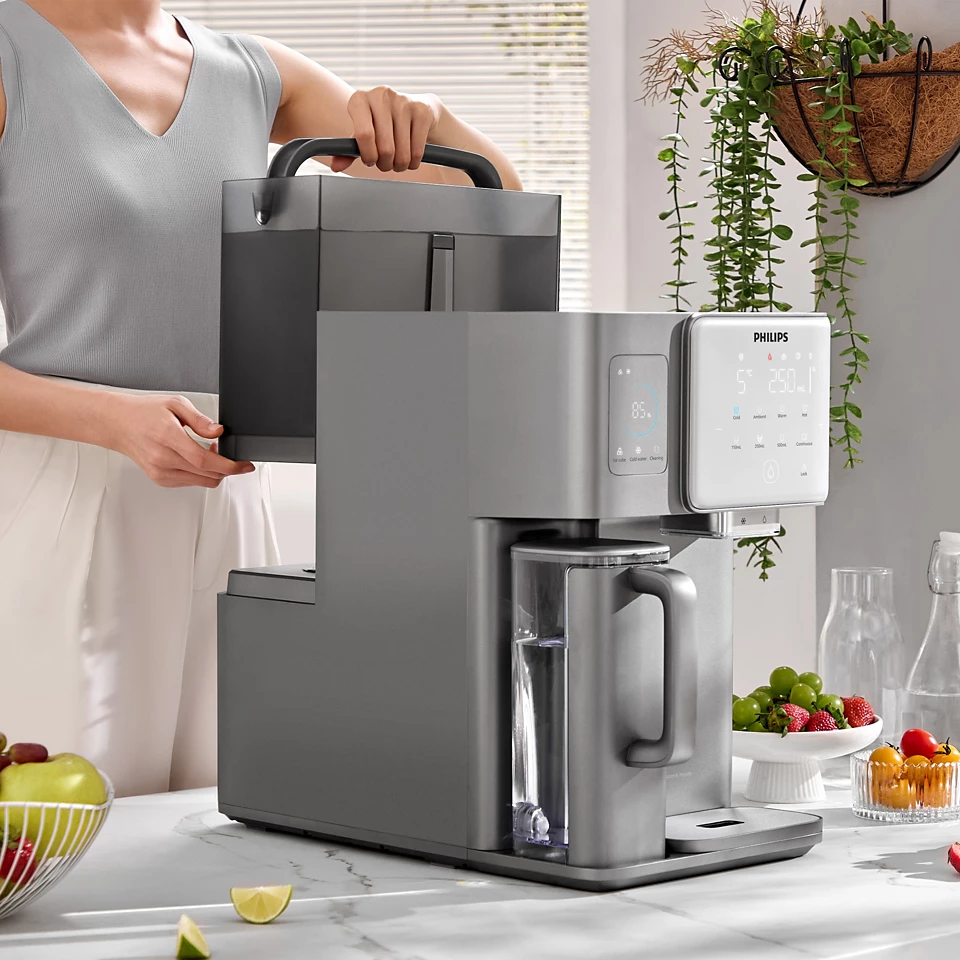 Philips ADD6922DG/90 | ADD6922 Hot and Cold Water Dispenser - RO Water Station, Purified Ice Cubes, Alkaline , Compressor-chilled water, True-boiling hot water, NASA/ESA tested Aquaporin Inside™ technology