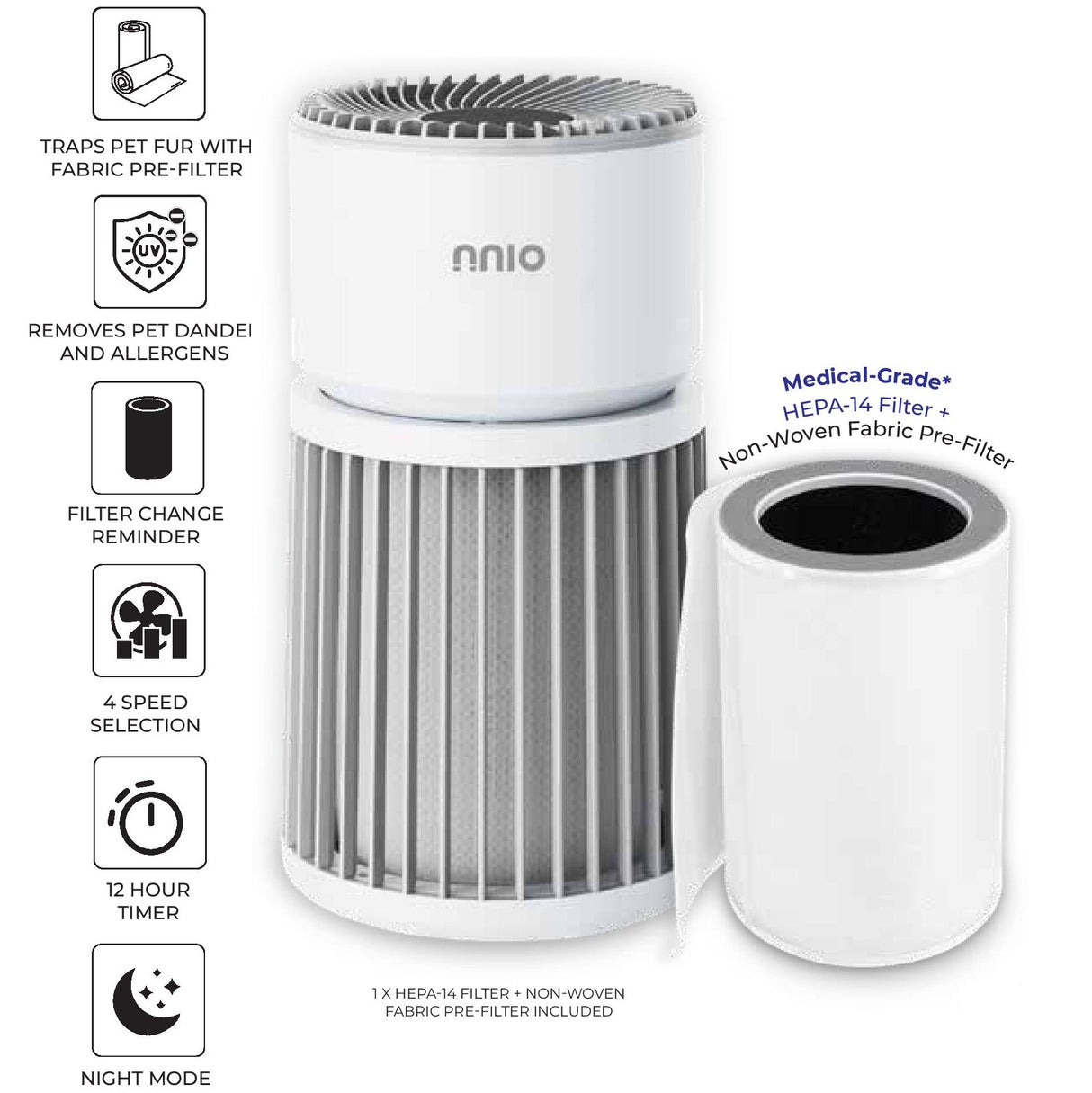 NNIO PET-PRO HEPA-14 Air Purifier for Pets