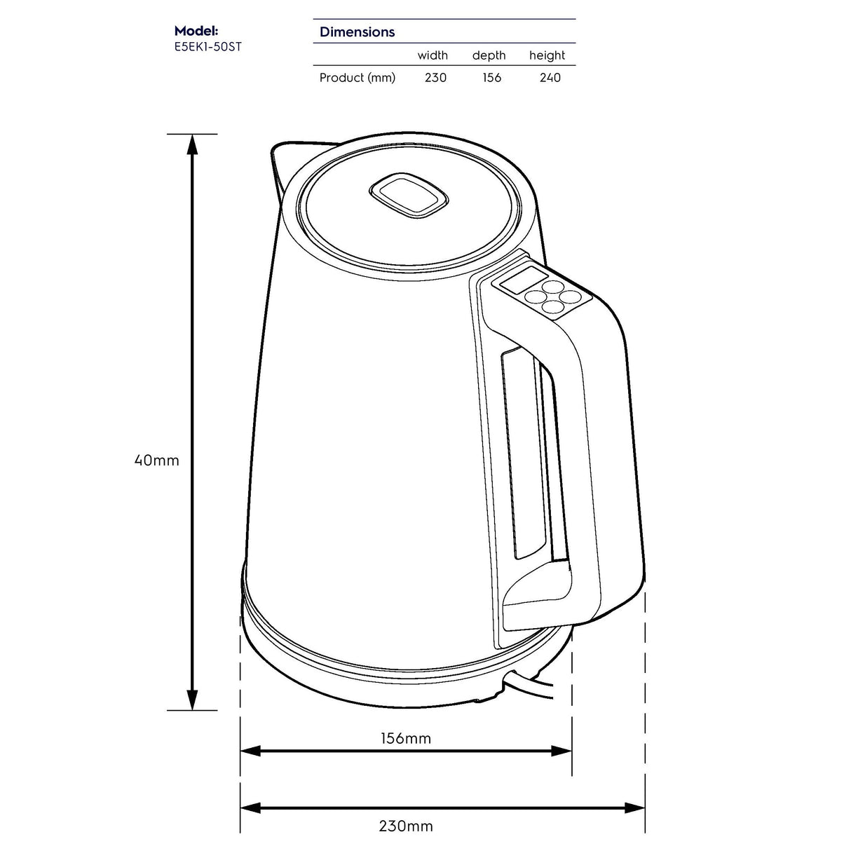 Electrolux E5EK1-50ST UltimateTaste 500 Kettle 1.7L