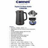 Cornell CJKS07BK Digital Cordless Kettle 1.7L