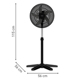 Tefal VF3110 Turbo Essential Stand Fan, Powerful, Energy Saving, 3 Speeds, Silent, Adjustable Height 15 Inch