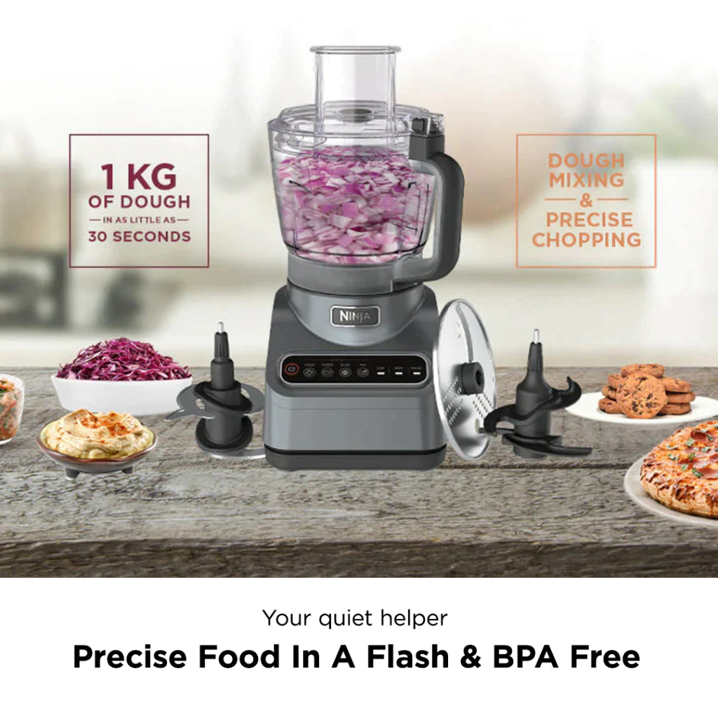 Ninja BN650 Food Processor 4 Auto Programs Chop, Puree, Slice, Mix, 3 Manual Speeds, 2.1L Bowl, Dishwasher Safe 850W