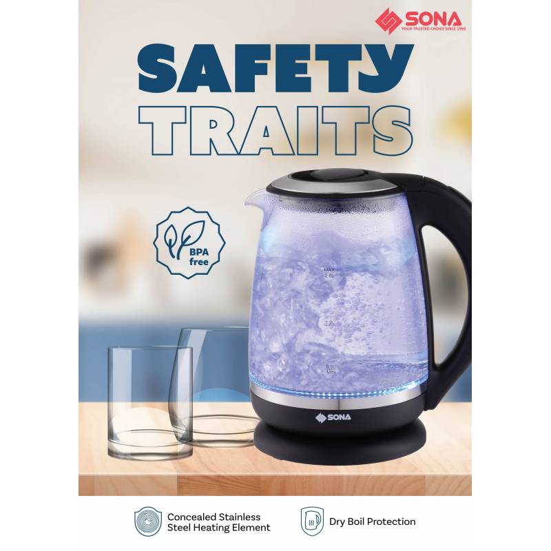 Sona SK 5220 Glass Kettle 2L