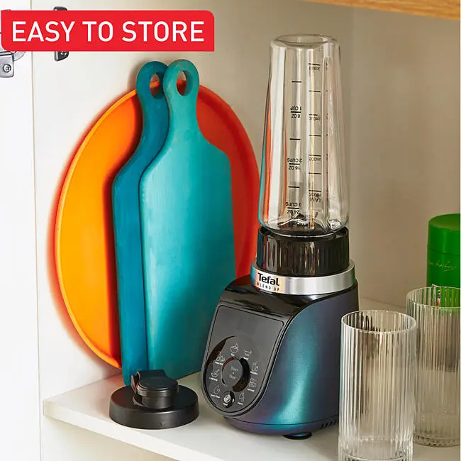 Tefal BL19H4 BlendUp Personal Blender – Removable blades, 2 dishwasher safe BPA-free Tritan jars, 1000W, 8 auto programs