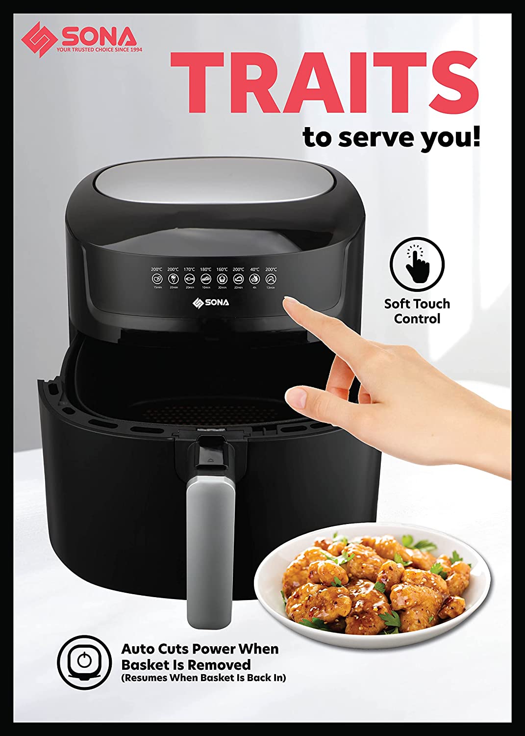 Sona SFR 2778 Digital Air Fryer 7.2L