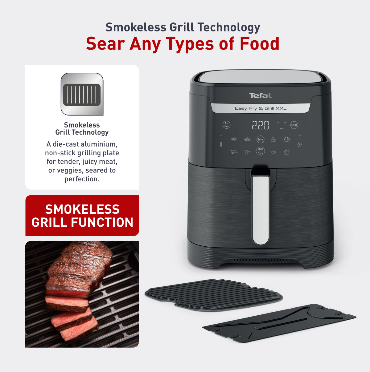 Tefal EY8018 Easy Fry Healthy Air Fryer & Grill XXL Digital 6.5L – ET ...