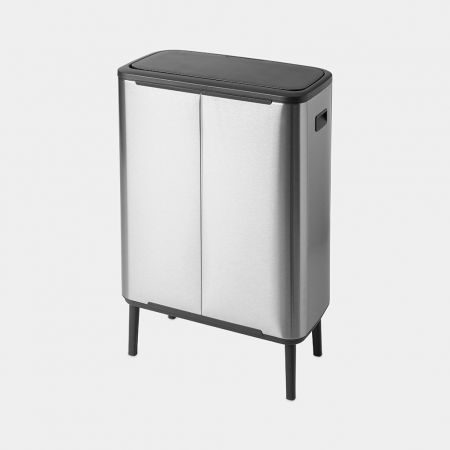 Brabantia BBT 130649 Bo Touch Bin Hi with 2 Inner Bucket, 2 x 30 Litres - Matt Steel Fingerprint Proof (FFP)