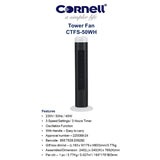 Cornell CTFS-50WH Tower Fan with Handle 30 Inch