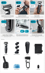 Braun Series 7 71-S7500cc Wet & Dry shaver with SmartCare center and 1 attachment, silver