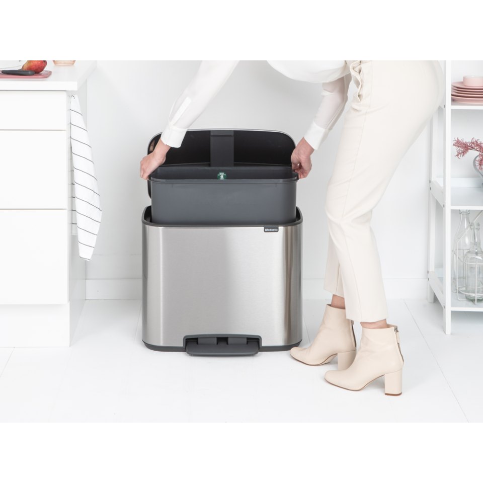 Brabantia BBT 121487 Bo Waste Pedal Bin 36L - Matt Steel Fingerprint Proof