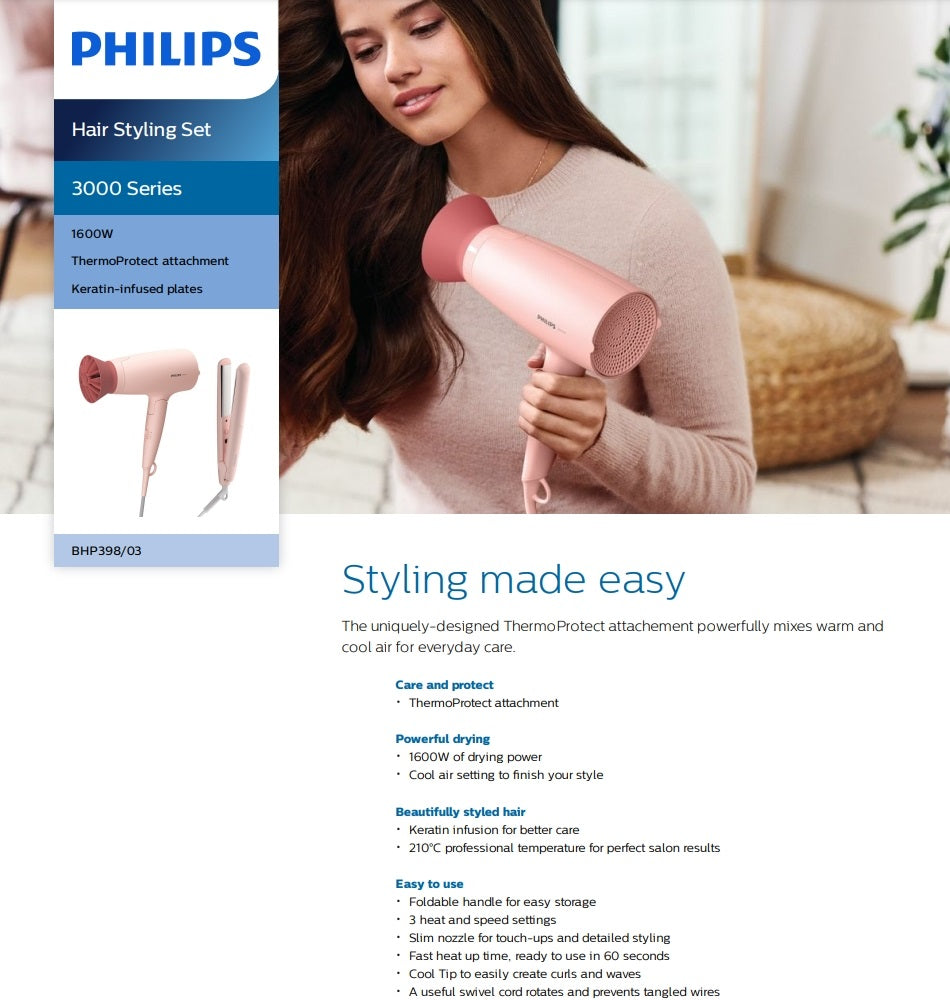 Philips BHP398/03 3000 Series Hair Styling Set