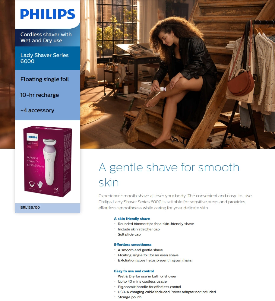 Philips BRL136/00 Cordless Shaver with Wet & Dry 6000 Series