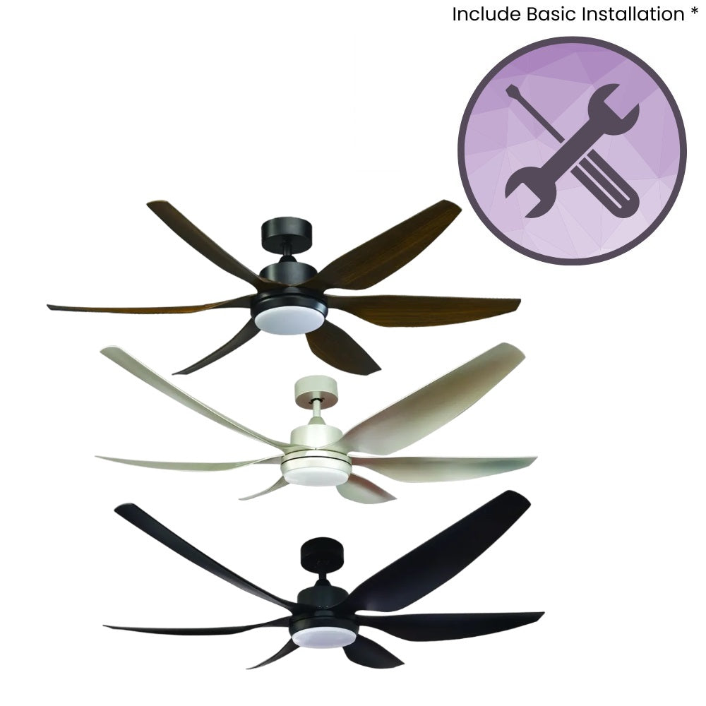 Mowe MW560F Kronus Remote DC Smart Ceiling Fan 56 Inch with Light + Free Basic Installation