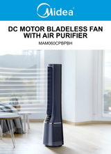 Midea MAM060CPAPWH | MAM060CPBPBH Remote DC Motor Bladeless Fan with Air Purifier - 2 Color Options