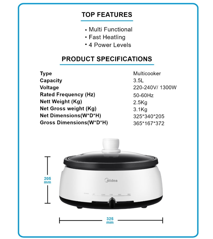 Midea MEC-1040W Multicooker 3.5L