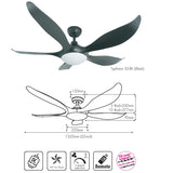 Mistral Typhoon 52 D'fan Ceiling Fan