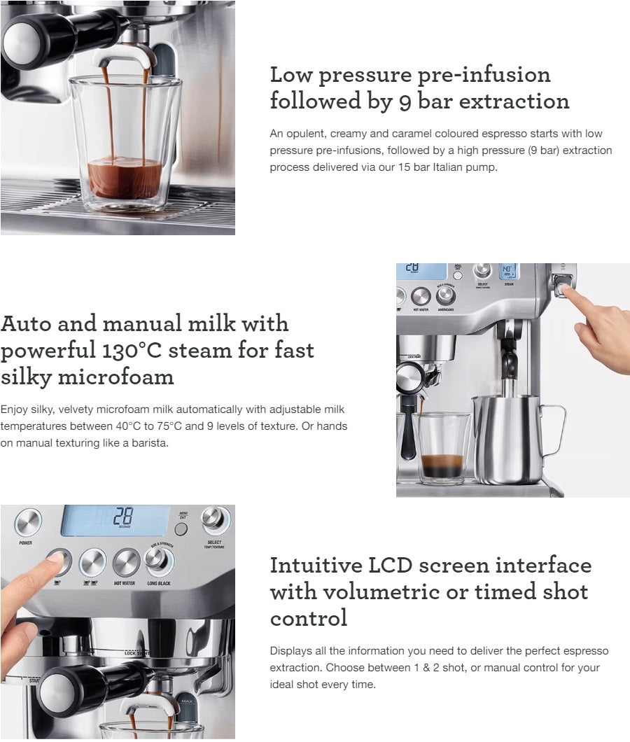 Breville BES980 | BES980BSS the Oracle Espresso Coffee Maker - 3 Pin Plug with Safety Mark, 1 Year Breville Warranty