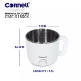 Cornell CMC-S1500X Mini Multi Cooker with Steam Tray Personal Steamboat Noodle Cooker 1.5L