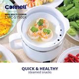 Cornell CMC-S1500X Mini Multi Cooker with Steam Tray Personal Steamboat Noodle Cooker 1.5L