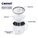 Cornell CMC-S1500X Mini Multi Cooker with Steam Tray Personal Steamboat Noodle Cooker 1.5L