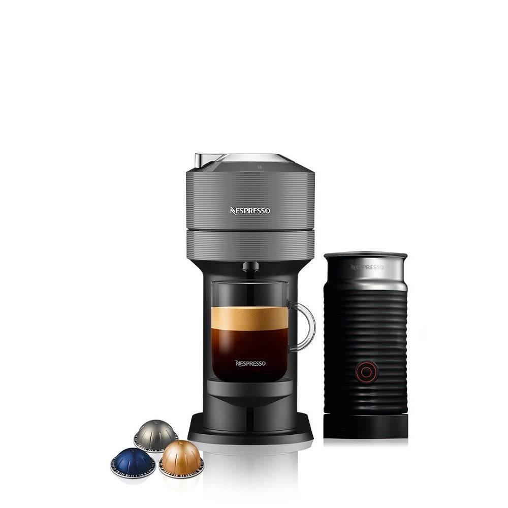 Nespresso Vertuo Next Coffee Machine with Aeroccino Bundle - Free $10 Coffee Voucher + Capsules