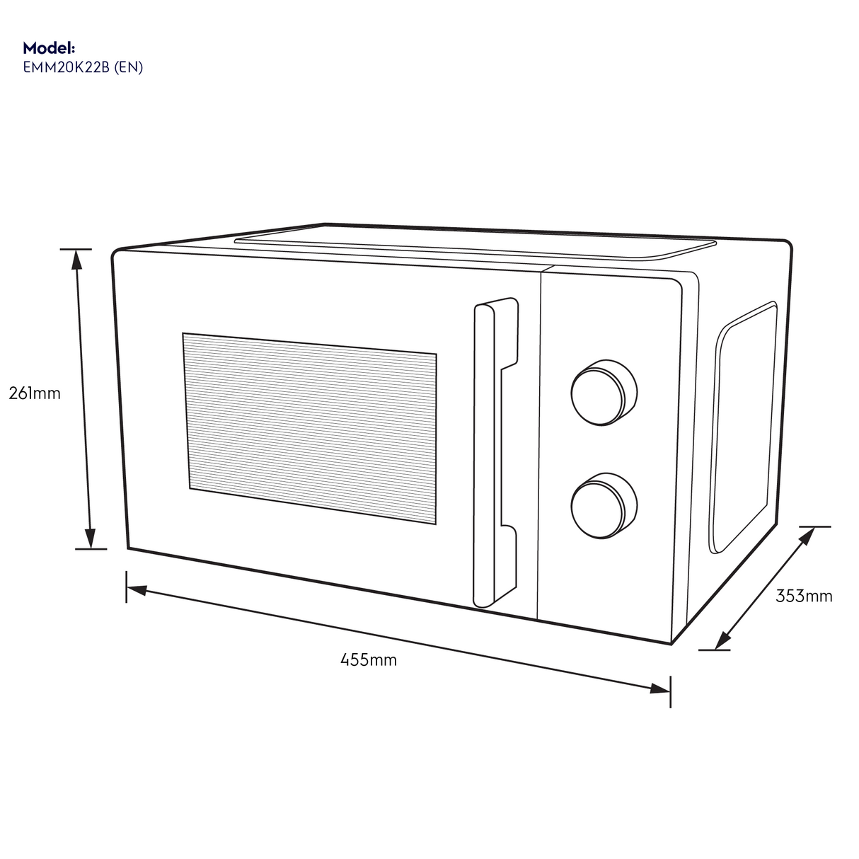 Electrolux EMM20K22B Microwave Oven 20L