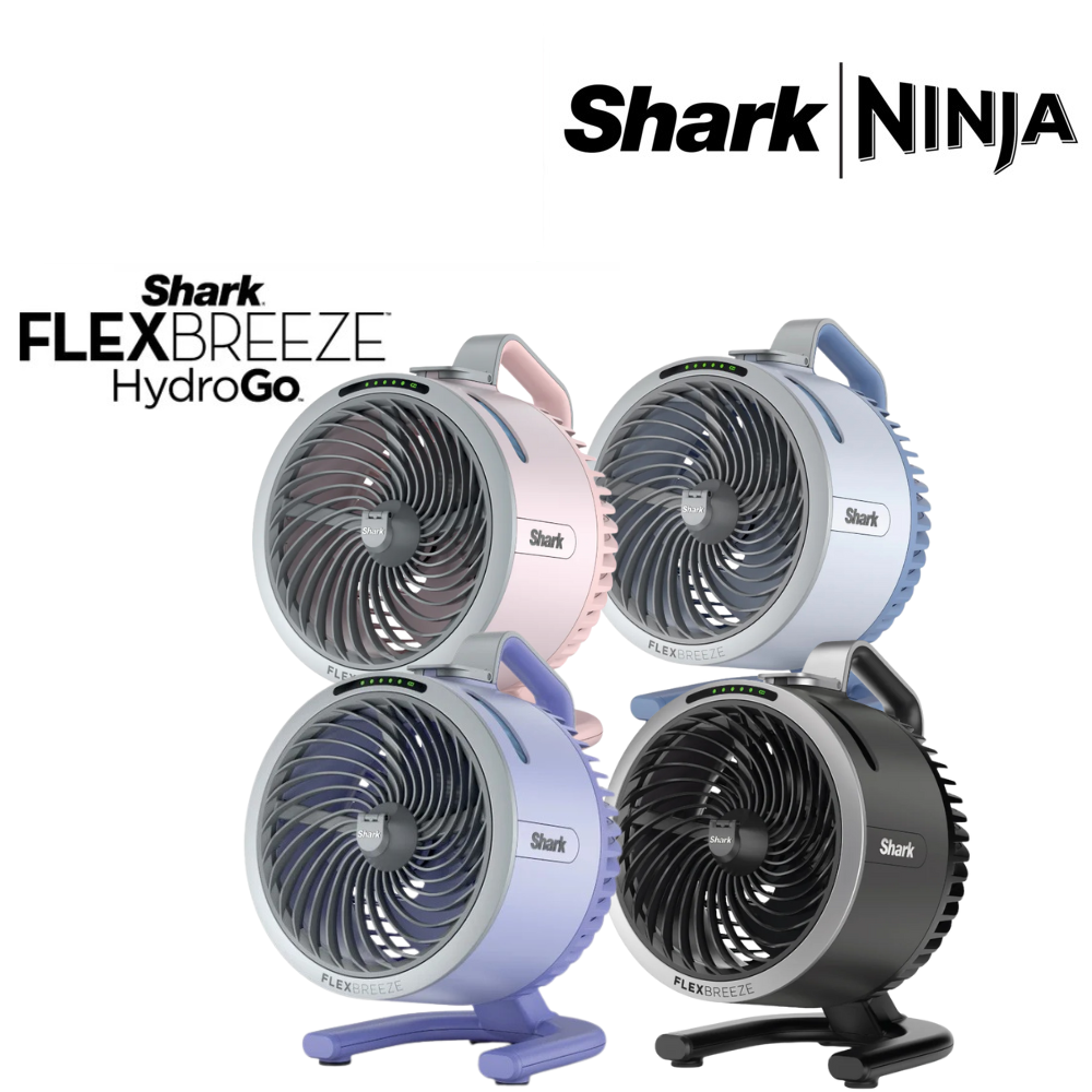FREE NINJA THIRSTI BOTTLE Worth $59 - DW2401SM Random Color While stocks last - Shark FA050SM FlexBreeze HydroGo™ DC Portable Misting Fan -  4 Colors Available