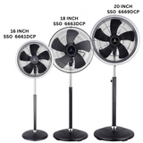 Sona SSO 6661DCP | 6663DCP | 6669DCP Remote DC Power Stand Fan 16, 18,20 Inch - 3 Sizes Available