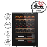 Mayer MMWC20BCS Wine Chiller Triple Glass with Anti-UV 20 Bottles