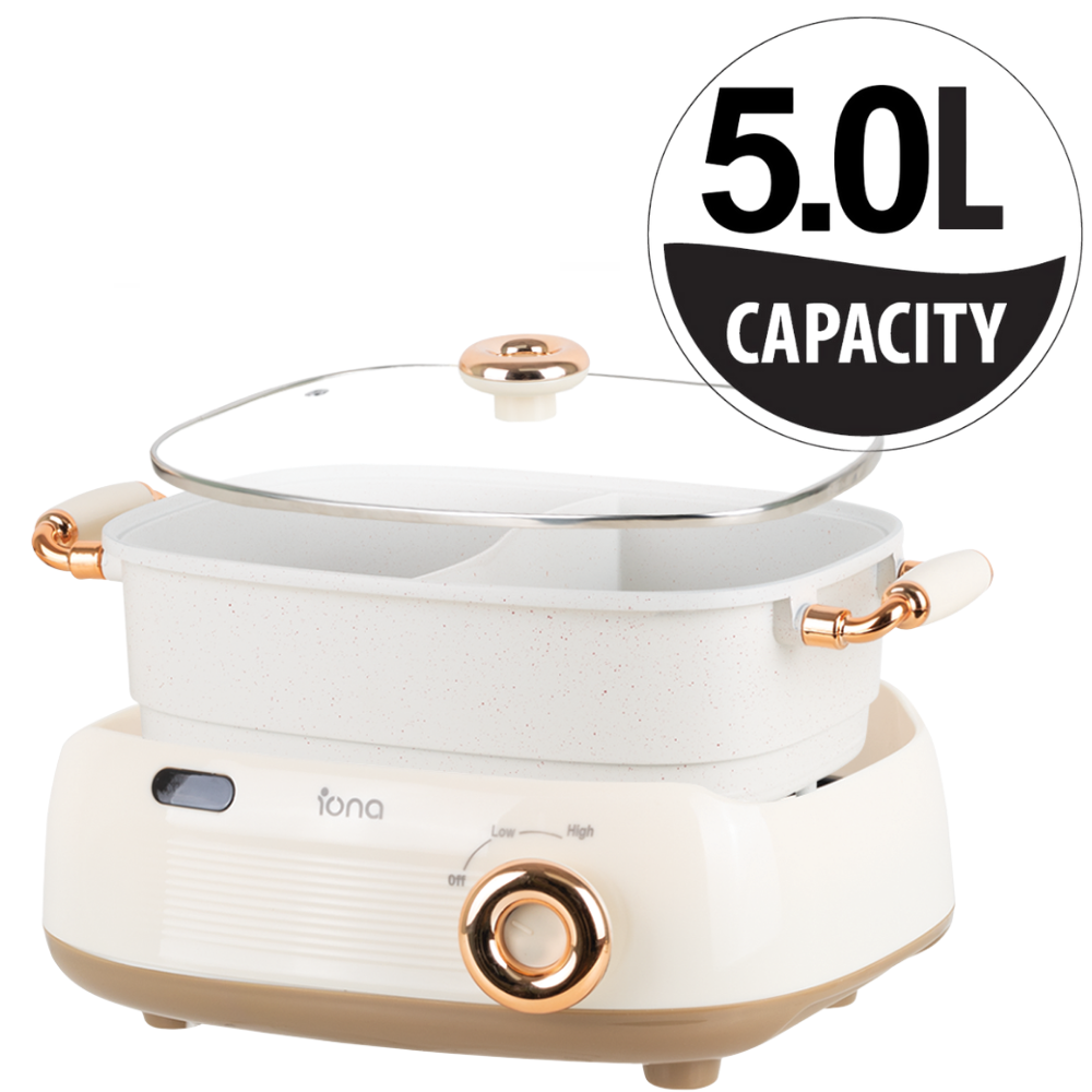 Iona GLS201 Removable Dual Flavor Tabletop HotPot 5L