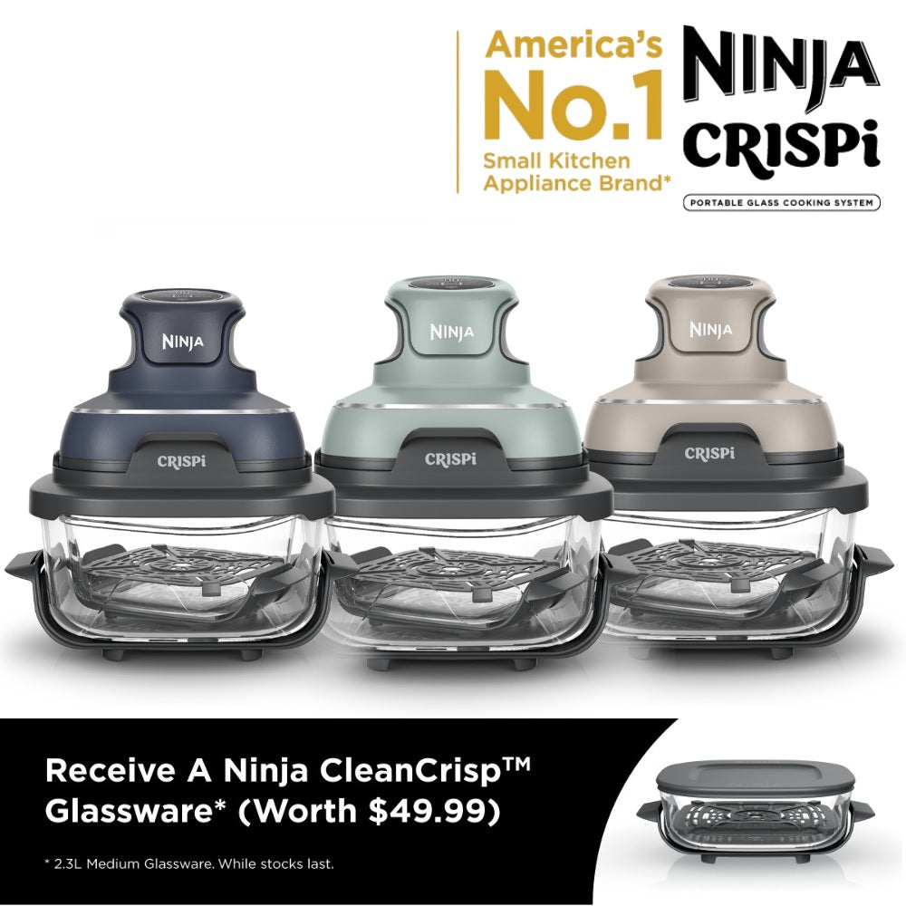FREE 2.3L CleanCrisp™ Glass Container Worth $49.99 While stocks last - Ninja FN101SM | FN101 Crispi Portable Air Fryer - 3 Colors Available