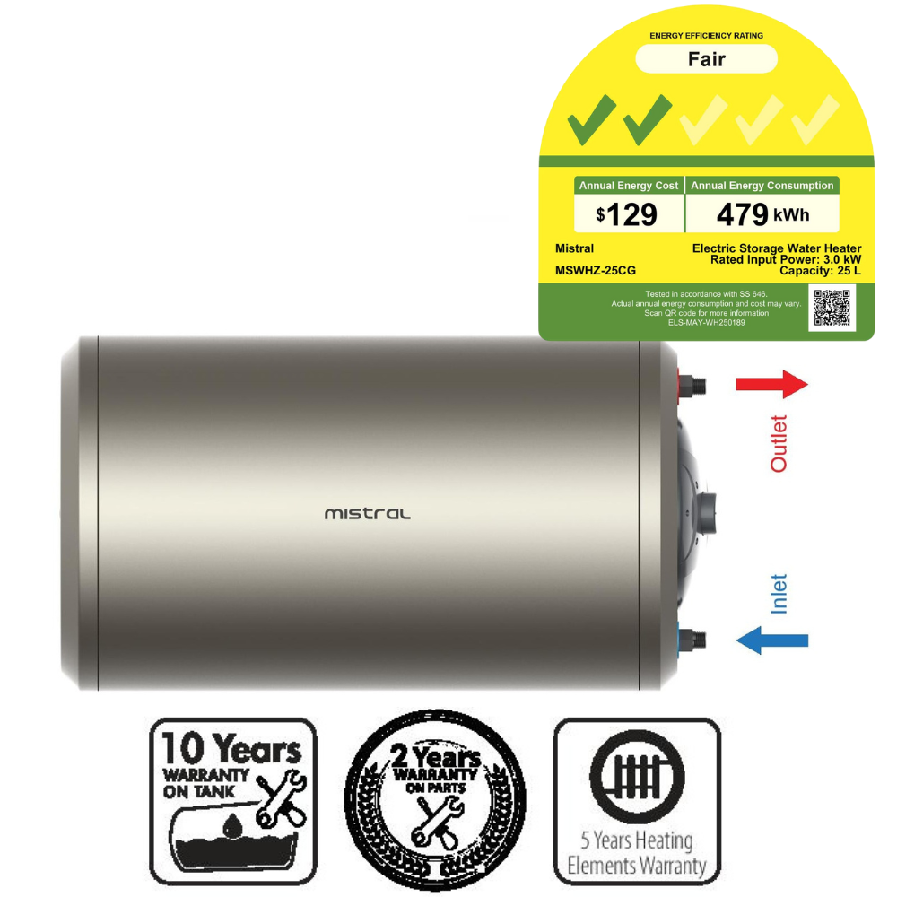 Mistral MSWHZ-25CG Storage Water Heater 25L