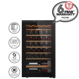 Mayer MMWC34BCS Wine Chiller Triple Glass with Anti-UV 34 Bottles