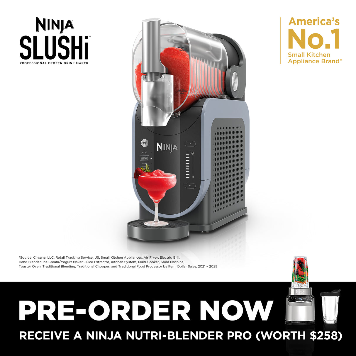 [PRE-ORDER] - FREE NINJA BN500 NUTRI-BLENDER PRO WORTH $258 - Ninja FS301SM SLUSHi™ Professional Frozen Drink Maker