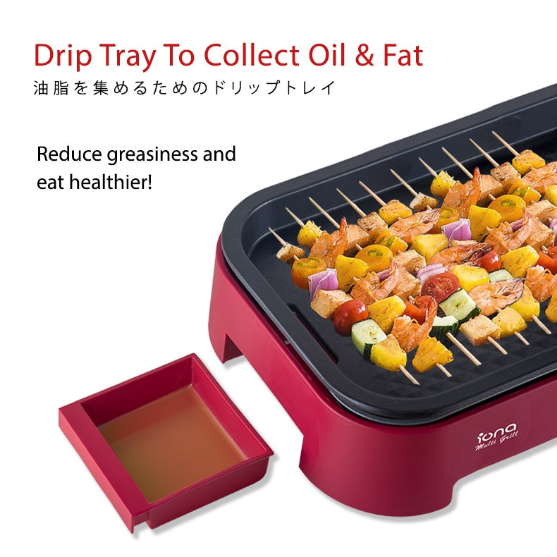 Iona GL3712 Tabletop BBQ Grill With Hotpot