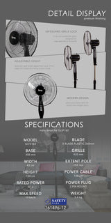 Iona GLSF163 Stand Fan 16 Inch