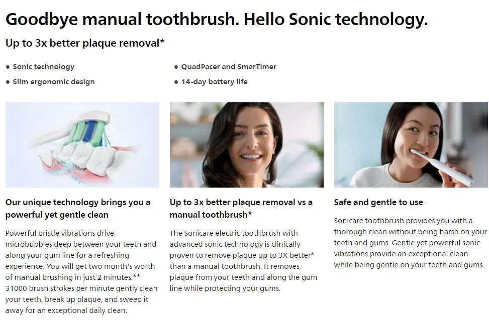 Philips HX3641/41 Sonicare Series 1100 Sonic Electric Toothbrush