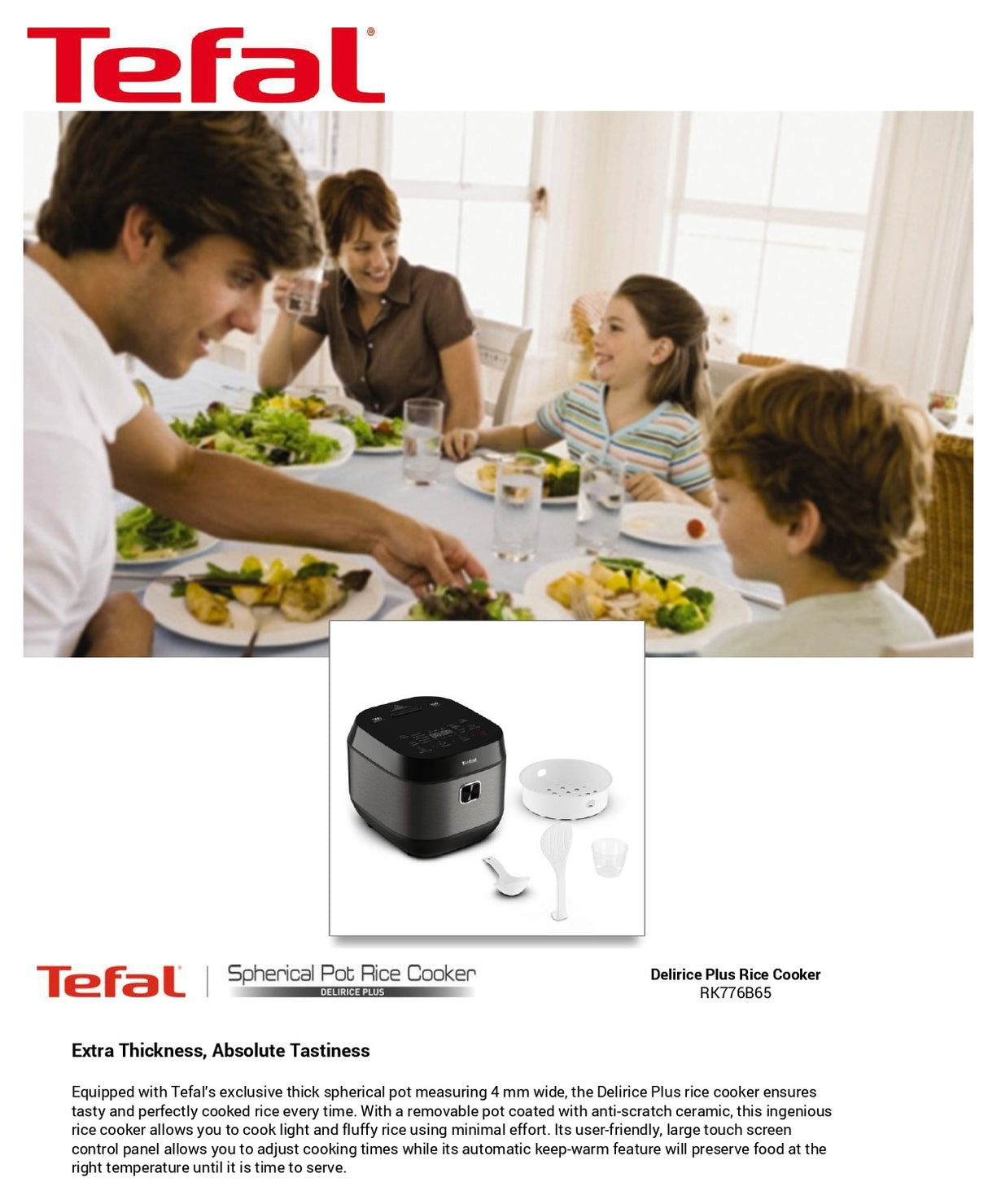 Tefal RK776B Delirice Plus Fuzzy Logic Rice Cooker 1.8L