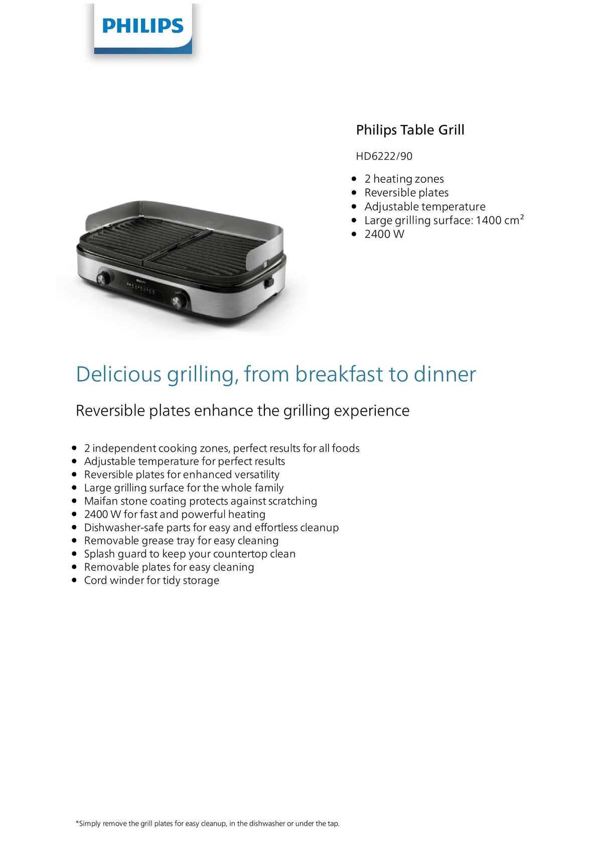 Philips HD6222/90 Table Grill