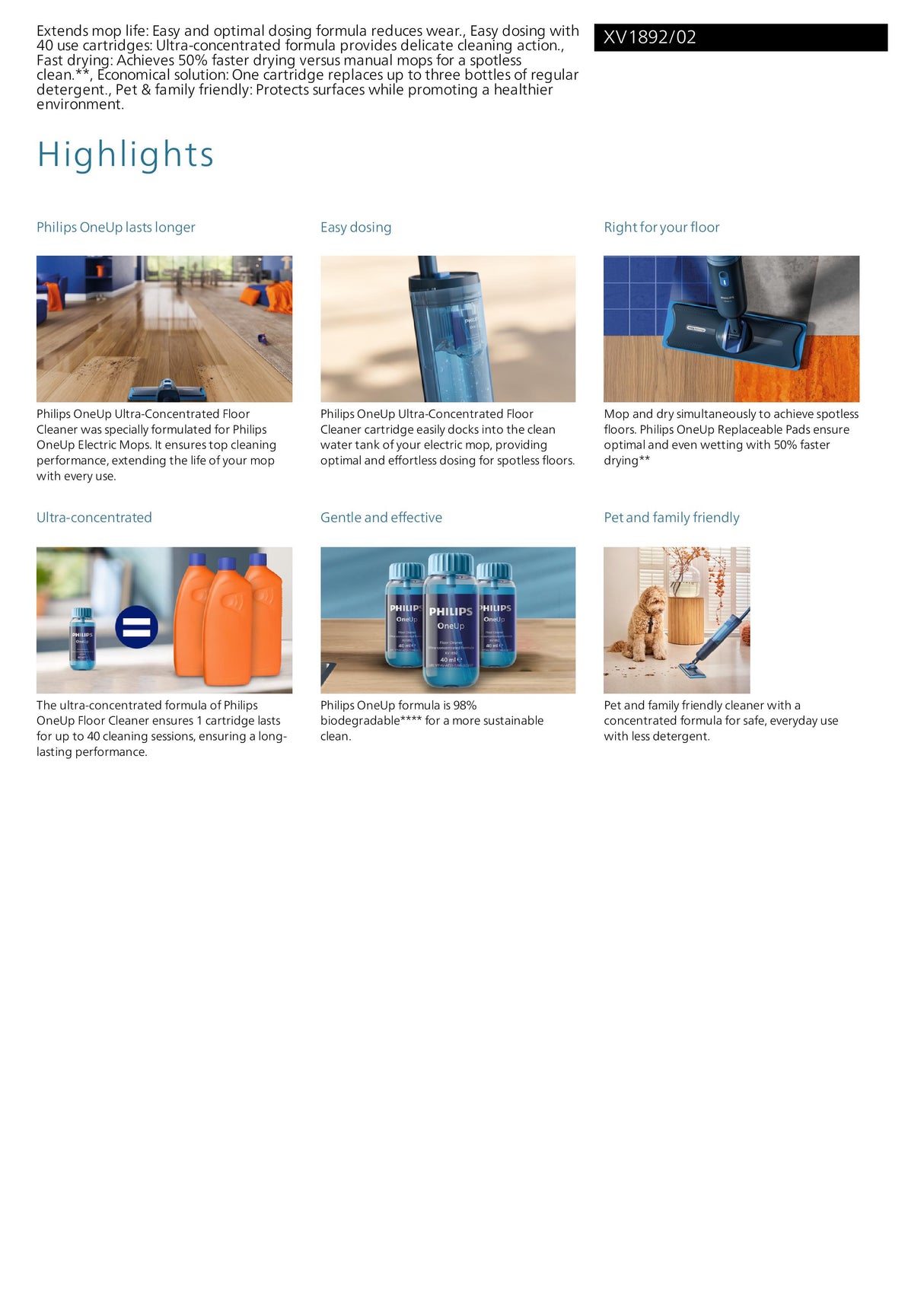 Philips XV1892/02 OneUp Floor Cleaner