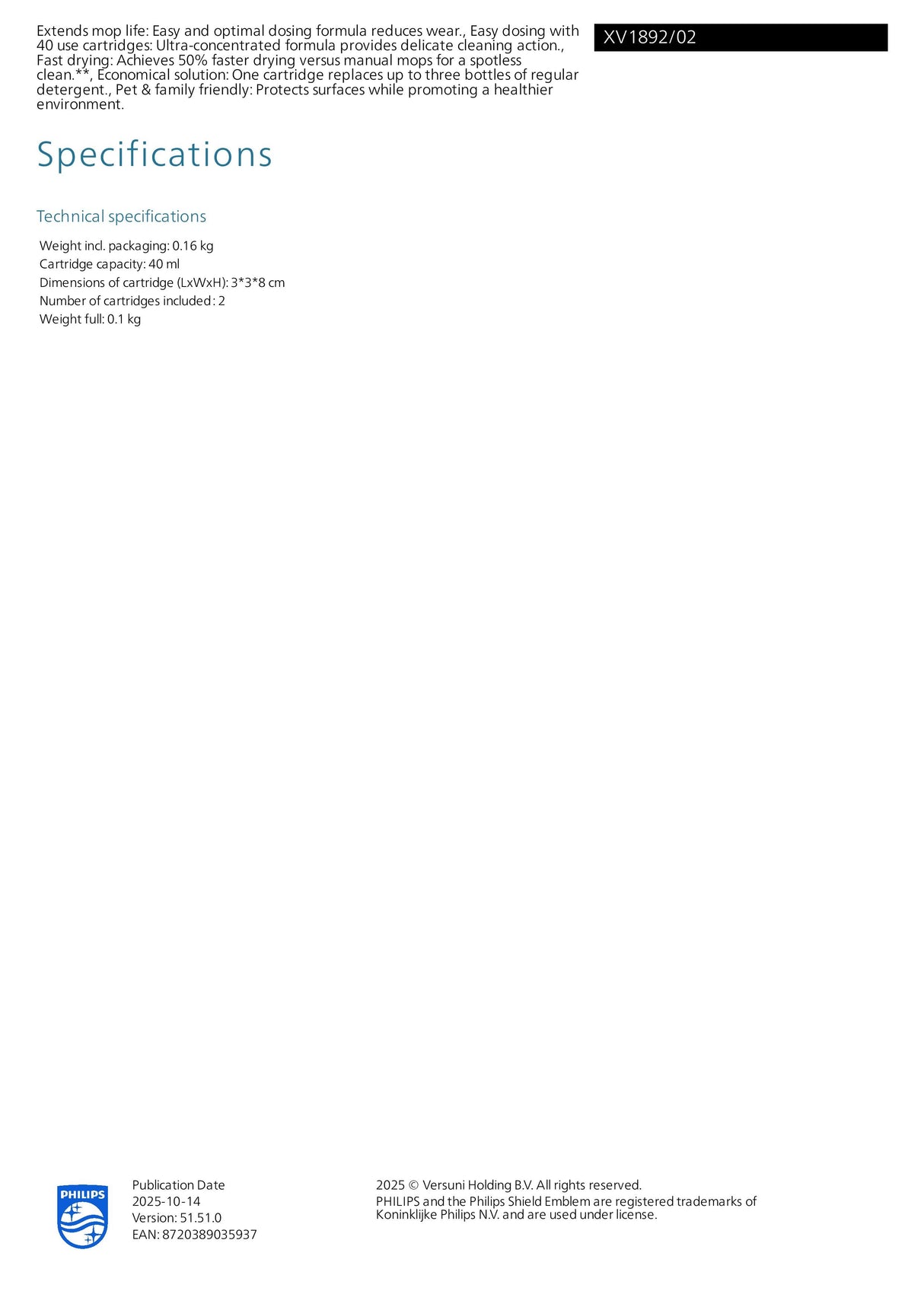 Philips XV1892/02 OneUp Floor Cleaner
