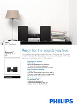 Philips TAM3205/12 Micro Music System Bluetooth, CD, MP3-CD, USB, FM, USB port for charging 18W