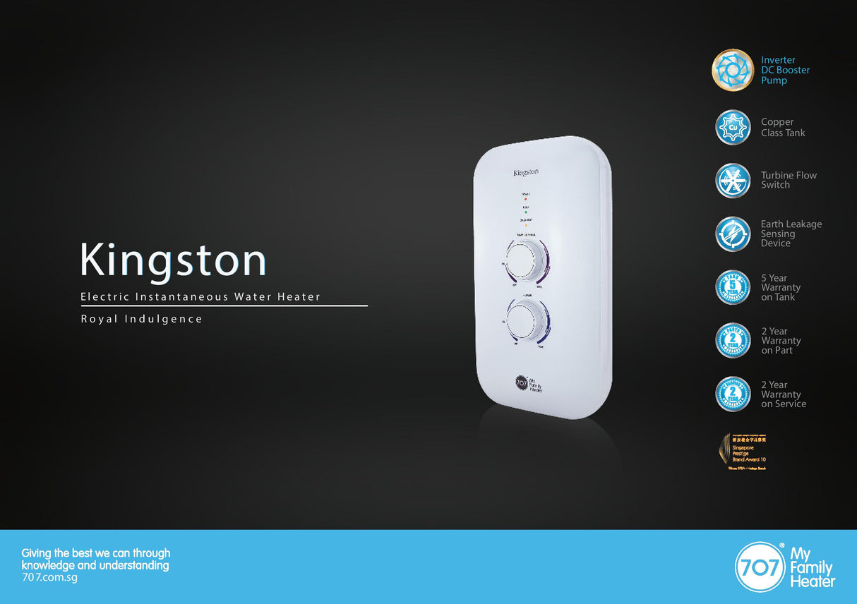 707 Kingston Instant Water Heater with Rain Shower