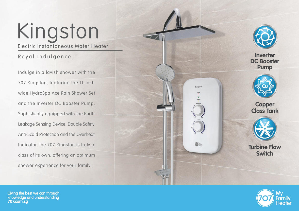 707 Kingston Instant Water Heater with Rain Shower