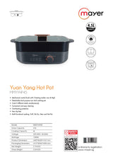 Mayer MMYYHP45 | MMYYHP45-DG Yuan Yang Hot Pot 4.5L